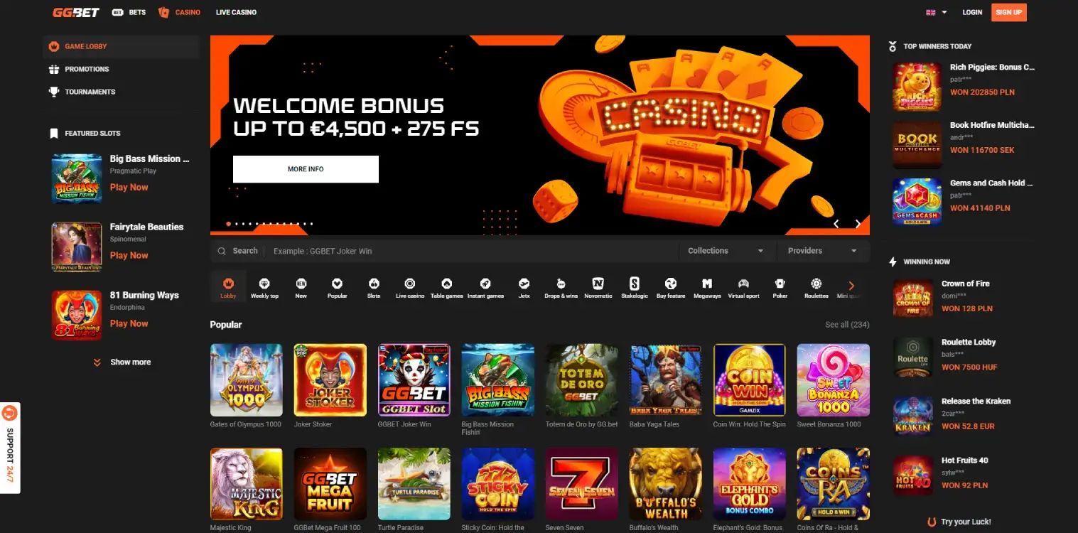 GGBET home page