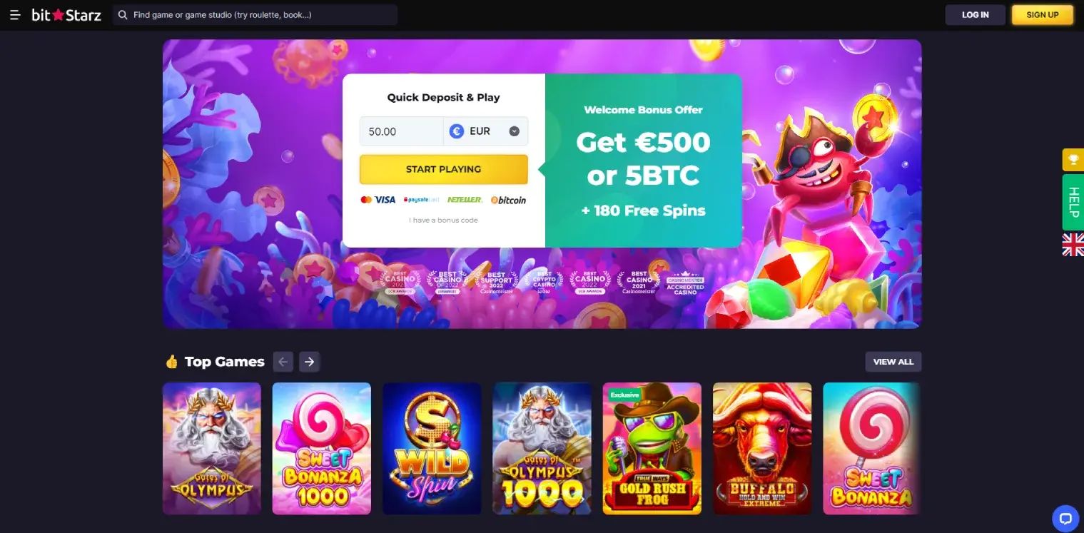 BitStarz home page