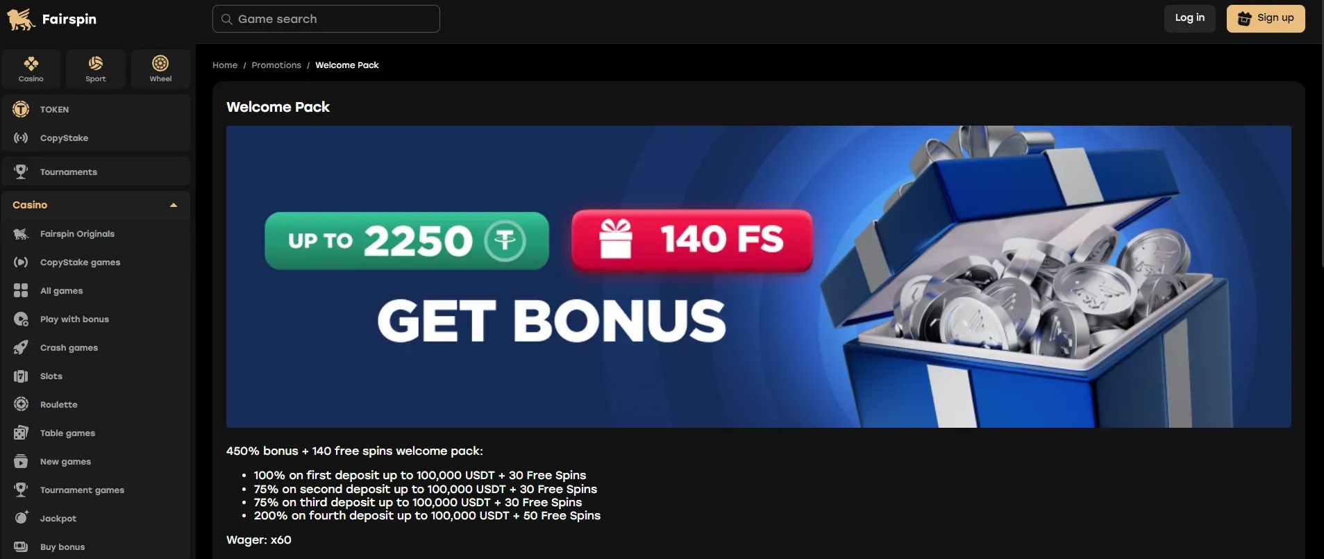 Fairspin home page