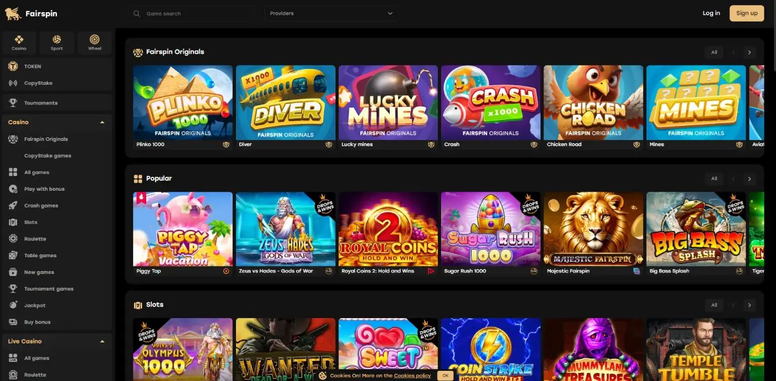 Fairspin home page
