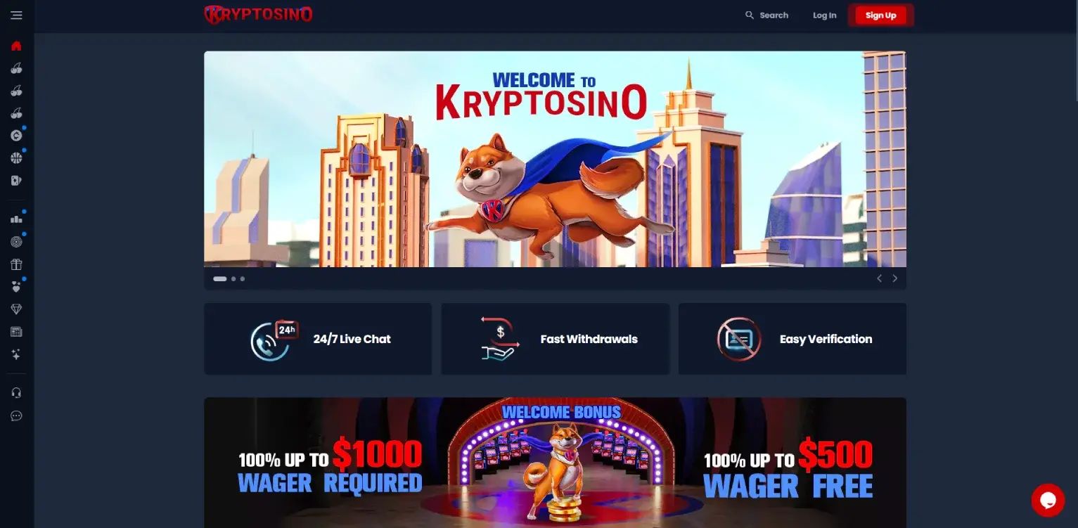 Kryptosino home page