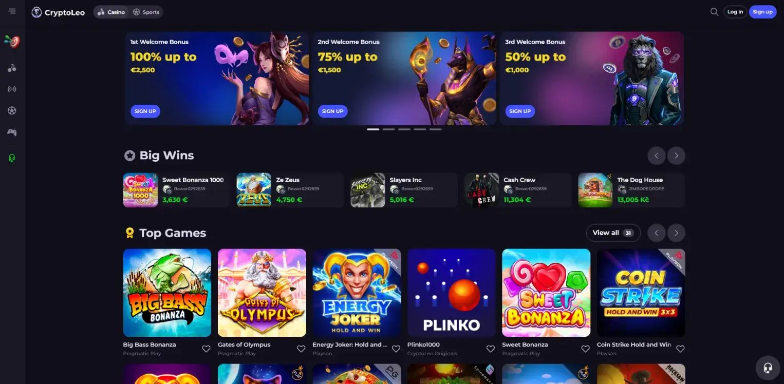 CryptoLeo home page