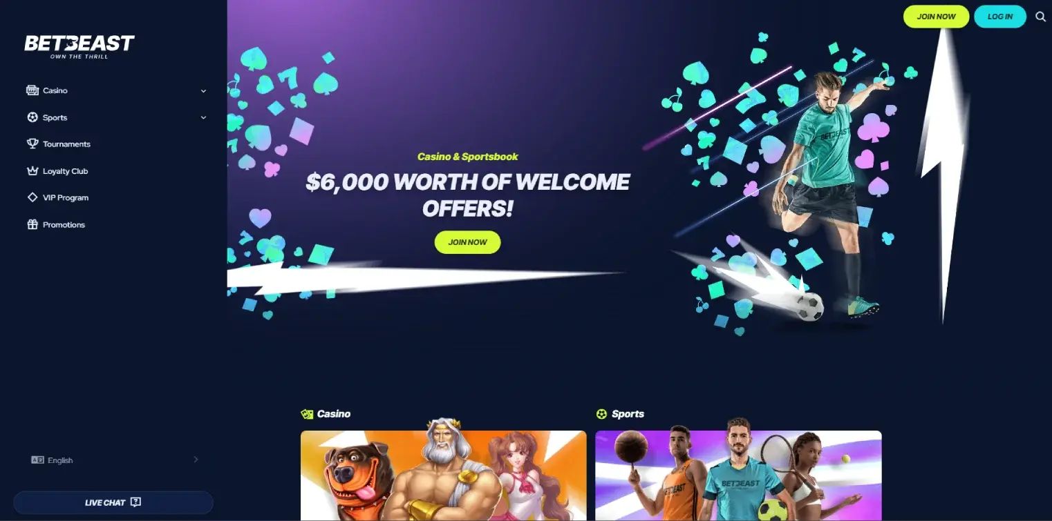 BetBeast home page